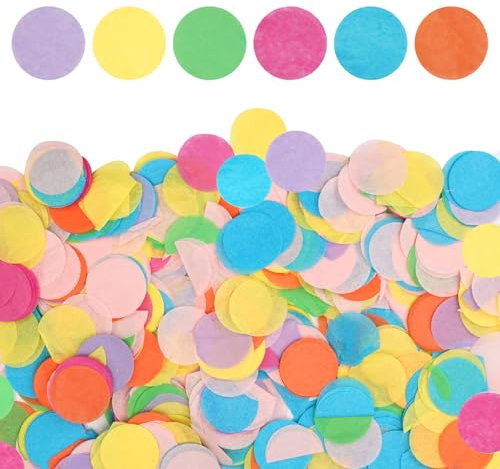 100g Carnevale Rotondi Coriandoli,Coriandoli 2.5cm Rotondi Colorati,Coriandoli Matrimoni Multicolore,Coriandoli di Carta Rotonda,Decorazione da Tavolo,Feste di Compleanno,Palloncini per Decorazioni