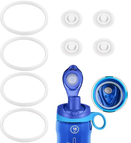 Auslaufstopfen und Ersatzdichtungen, kompatibel mit Pogo Kunststoff-Wasserflasche, 530 ml, Pogo Wasserflaschendeckel-Ersatz