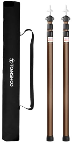 Telescopic Pole, Camping Tarp Poles, Aluminum 6061 Strong Adjustable Telescopic Rod with Locking System, for Protection, Hammock Rain Fly, Awning ()
