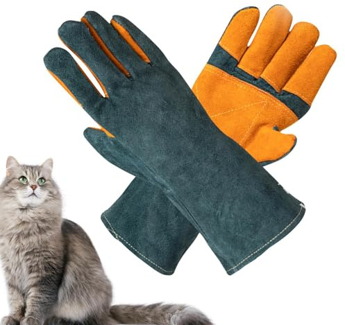 Gants de manutention d'animaux - Équipement de toilettage pour animaux de compagnie, rayures et piqûre résistant | Manchon de protection contre la morsure pour chien, outils de manutention degl