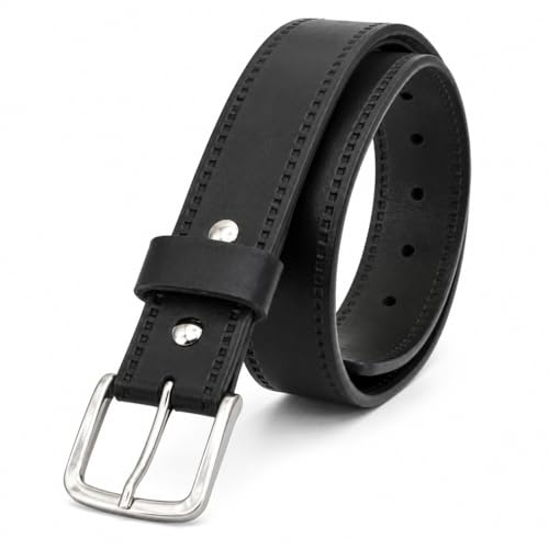 Streeze Cintura in Vera Pelle Nera per Bambino 24mm. Elegante Cintura da Scuola (girovita 66cm - 70cm, nero)