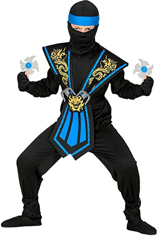 W WIDMANN MILANO Party Fashion - Costume de ninja pour enfants | Ensemble de 12 pièces représentant un guerrier japonais, avec des armes, pour le carnaval et les soirées à thème