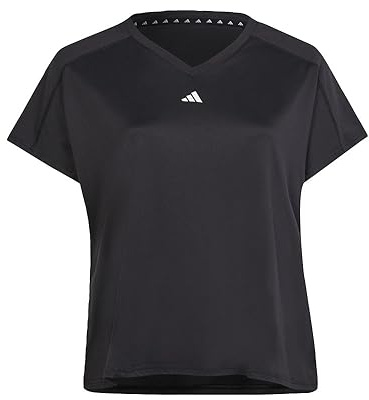 adidas Donna AEROREADY Train Essentials Minimal Branding V-Neck Tee, Black, L
