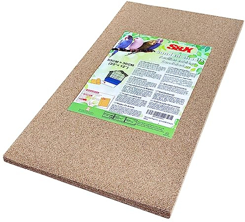 S&X Sand Sheets for Bird Cages,12PCS/PACK (55CM x 30CM - 12PCS) | Thick, flat gravel paper eases cage cleanup – gritty surface helps trim claws & beaks – pre-cut to fit common cage trays