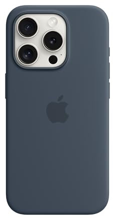 Apple iPhone 15 Pro Silikon Case mit MagSafe – Sturmblau 