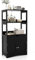 KOMFOTTEU Mueble Armario de Madera, Estantería Gabinete con 2 Estantes Abiertos y Cajón, Armario de Suelo Multiusos con Puertas, Mueble Auxiliar Alto de Baño, Dormitorio, 60 x 32,5 x 122 cm (Negro)