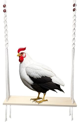 HahaMagic Altalena per Pollaio, Giochi per Galline e Galli, Accessori in Legno Naturale Fatto a Mano, Regalo per Proprietari di Galline e Amanti dei Polli
