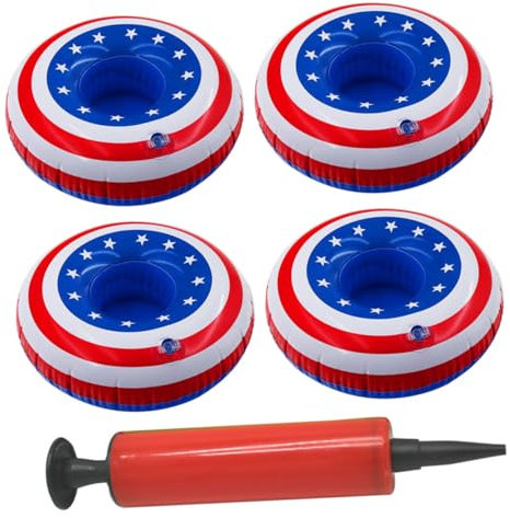 Vaguelly 5piezas Posavasos Flotantes Unidades Inflable para Piscina Diseño Hawaiano Color