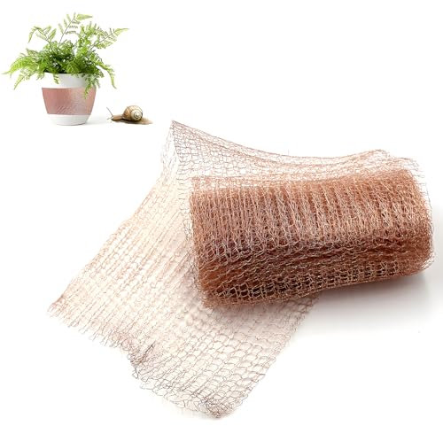 VireEyU Malla de Cobre Anti-Babosas, 12,7 cm x 6 m, Red de Cobre Puro, Barrera Anti-Babosas para Jardín Elevado, Protección Eficaz Contra Babosas, Ideal para la Protección de Plantas
