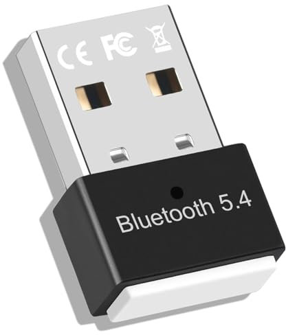 Adattatore Bluetooth 5.4 USB per PC, Bluetooth Dongle USB Adattatore Bluetooth Stick (EDR & BLE) per Desktop, Laptop, Auricolari, Tastiera, Mouse supporta Windows 11/10/8.1/7 (BT54-12)