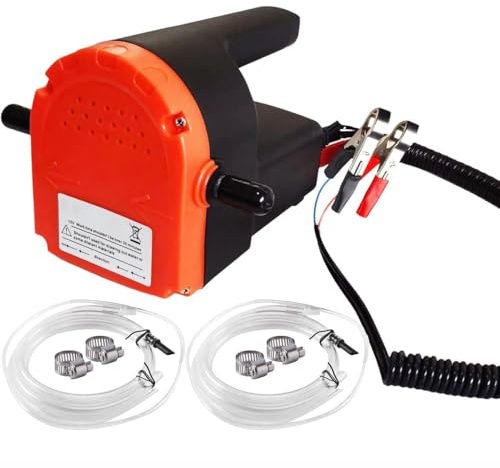 Oil Change Pump, Diesel Pump 12v Transfer and Hose, 80W Car Oil Extractor Pump, Automotive Engine Oil Diesel Extraction Oil Pump for Car, Truck, Motorcycle, Boat, Generator, Lawn Mower & More