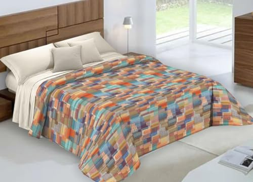 BIANCHERIAWEB Quilt Trapuntino Piumino Estivo 100gr/mq Microfibra Diadema Sfumato Matrimoniale Multicolore D9