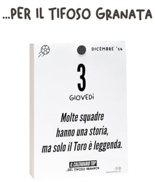 Il calendario DEL TIFOSO GRANATA 2026| Un anno di Emozioni Ricordi e Aneddoti | Inserto | In Confezione Regalo | cm 10x14 | Made in Italy