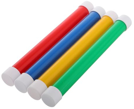 MAJORMENCH 4pcs for Children Child-friendly Design Plastic Material Training Equipment for Running Relay Stick and Track Relay Stick, for Schools and Kindergarten Sports Events