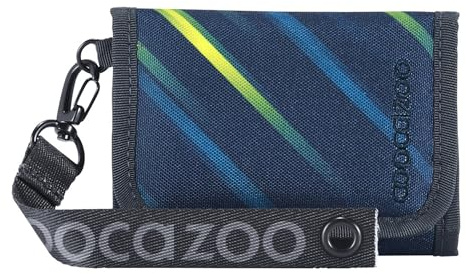 coocazoo Geldbörse „Fast Lime”, schwarz-blau, Portemonnaie mit Sichtfenster innen & außen, Münzfach & Kartenfächern, Klettverschluss, ab der 3. Klasse