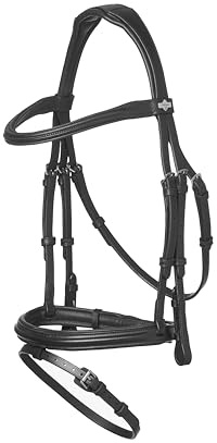 LeMieux Arika Anatomic Flash Bridle - Black/Silver - Cob