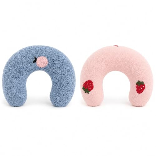 LEFZUR 2 Pièces Coussins à la Valériane pour Chats avec Herbe à Chat, Coussin Apaisant et Relaxant pour Soulager le Stress, Doudou Moelleux en Bleu et Rose pour Chat et Chien