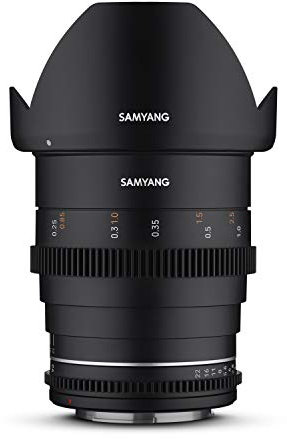 Samyang MF 24 mm T1.5 VDSLR MK2 Sony E – Obiettivo grandangolare Cina e Video per Sony E Mount, 24 mm distanza focale fissa, Follow Focus, corona dentata full-size e APS-C, risoluzione 8K, nero