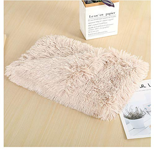 YAOTT Couverture en Peluche Douce Moelleux pour Chat Chien Tapis Lavable pour Petit et Moyens Animaux Couverture Portable et Pliable de Lit Matelas pour Animaux Marron Beige 56×36CM