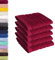 Lavea 5er Set Gästehandtücher 30x50 cm – Weiche und Saugstarke Gästetücher aus 100% Baumwolle, Frottierserie Elena – Waschbar und Strapazierfähig - Bordeaux