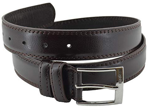 BIAGIOTTI UOMO, Cintura Uomo In Vera Pelle, Con Cuciture e Fibbia Rettangolare Nickel Free, Accorciabile, Con Confezione Regalo (Marrone, 125 cm (TG 54-56))