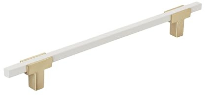 Amerock | Cabinet Pull | Brushed Gold/White | 7-9/16 inch (192 mm) Center to Center | Urbanite | 1 Pack | Drawer Pull | Drawer Handle | Cabinet Hardware