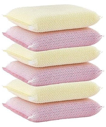 Superio Nylon Cleaning Pad, Dish Scrubbers, Multi Surface Scratch- Free Scour Sponge for Stainless Steel, Copper cookware, China, Dishes and plasticware (6)