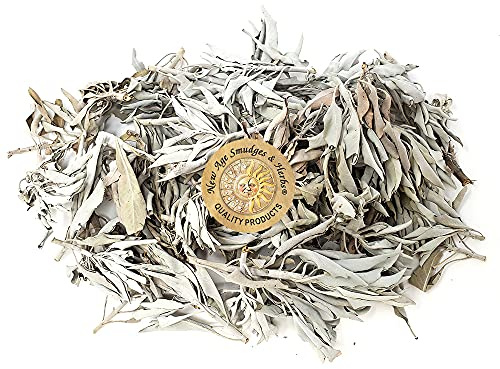 1 LB-Premium Organic California White Sage Leaves/Clusters. Use for Home Cleansing Rituals, Meditation, Smudging Rituals. Packaged in USA by New Age Smudges & Herbs®