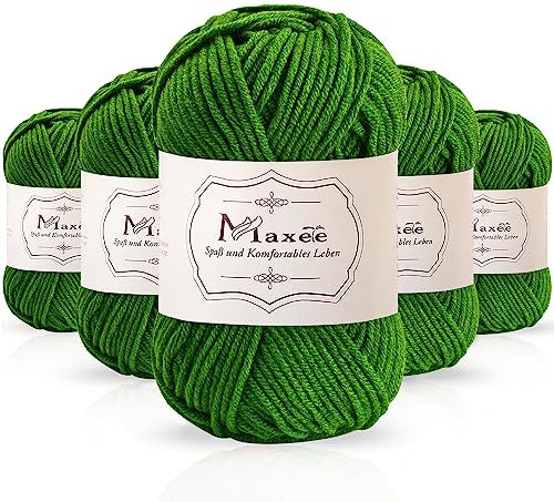 Maxee 250g（50g*5）Handstrickgarn Multicolor, Acryl Garn zum Stricken, Weicher Wolle zum Häkeln und Kunsthandwerk, Hand Knitting Garn zum Häkeln, Schals für Strickanfänger, Erfahrene Stricker