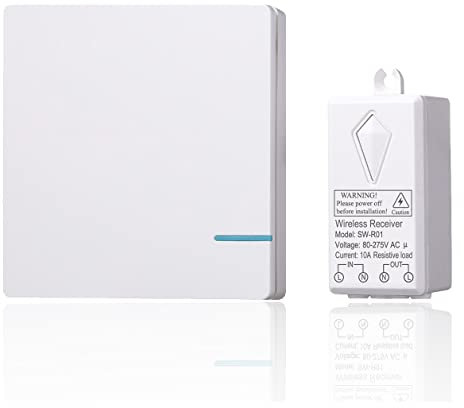 Lancoon Interruptor De Luz Inalámbrico, Control Remoto ON OFF Sin Cableado Y Sin WiFi Requerido 30m De Largo Alcance Para Iluminación Del Hogar Electrodomésticos