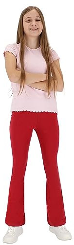 hi!mom Flared Leggings for Girls Kids Bootcut Pants I Casual Dance Yoga Cotton Leggings Wide Leg I Stretchy Elastic Waistband Flared Leggings Kids Girls Bell Bottom Trousers I Size 10 Years