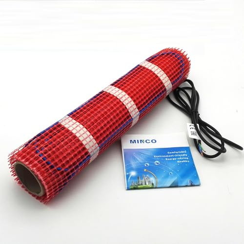 100W/m2 Underfloor Heating Mat Self-Adhesive Electric Warm Floor System Heating Cable Save Energy Easy to Install (3m²)