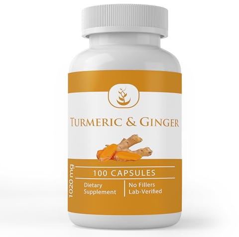 Pure Original Ingredients Turmeric Curcumin & Ginger, (100 Capsules) Always Pure, No Additives Or Fillers, Lab Verified (100 Capsules)