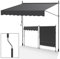 Tubiaz Klemmmarkise Balkon ohne Bohren, markise Balkon 400cm breit mit Handkurbel, Höhenverstellbare, UV-beständig und wasserdicht Klemmmarkise für Terrasse Balkon, Grau