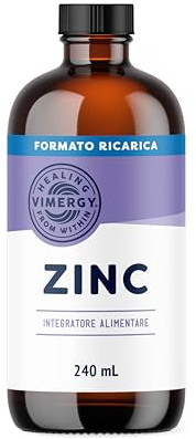 Vimergy Zinc Flüssiges Nahrungsergänzungsmittel – Schnell Absorbierende Zink Tropfen für Kinder – Kein Zucker, keine Farb- oder Geschmacksstoffe – Vegan, Glutenfrei und Paleogeeignt (240 ml)