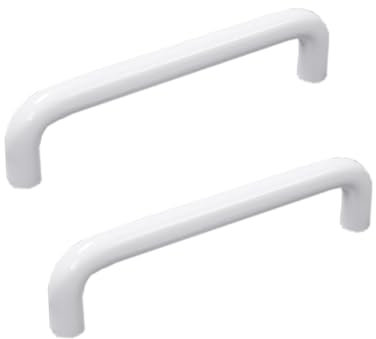 HY HUIJUN 2 Pezzi Maniglie Armadio Arcuato, per Mobili Maniglie Bianco Alluminio Maniglia di Armadio da Cucina Maniglie per Mobili da Cucina Maniglia del Cassetto