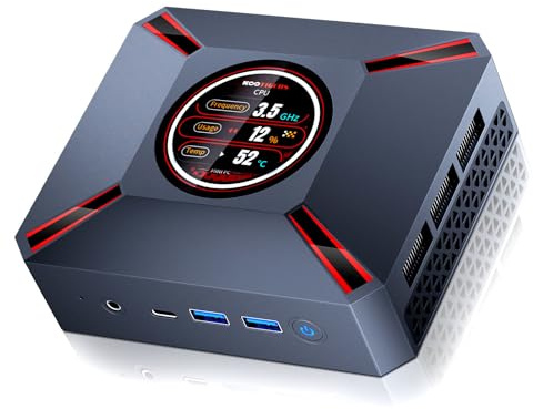 KOOTIGERS Advanced M9 Plus Kompakter Desktop-PC mit 2,1-Zoll-Display, i9-12900HK (14C/20T, 5,0 GHz), 32 GB DDR4 RAM + 1TB NVMe SSD, Dreifach 4K-Display, WiFi 6, BT 5.2, USB-C/Thunderbolt