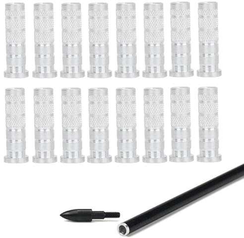 Pfeil Insert,16PCS Pfeileinsatzbasis,6.2MM Pfeil-Einsatz-Basis-Aluminium-Einsätze,Ersatz-Aluminium-Einsätze,Pfeilspitzen Bogenschießen Training,Ersatz Bogenschießen Basis für Carbon-Pfeile Sportler