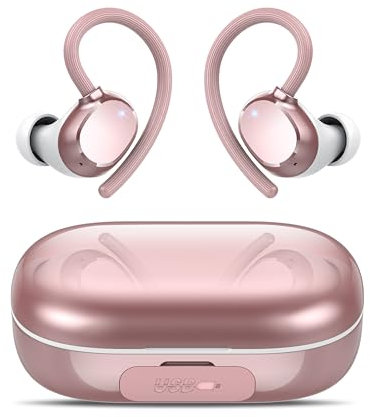 Bluetooth Kopfhörer Sport, in Ear Kabellos mit 2 ENC Mikrofon für HD Anruf, Bloototh 5.3 Bass Boosted Stereoklang Ohrhörer mit 128H USB C Ladekoffer LED Anzeige, IP7 Wasserdicht Earbuds Lauf