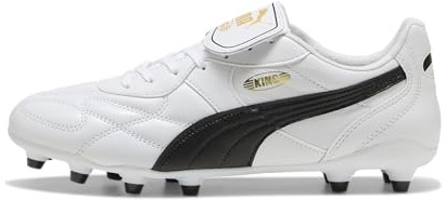 PUMA Unisex King TOP FG/AG fotbollssko, vit svart, 4 UK, Puma vit Puma svart, 37 EU