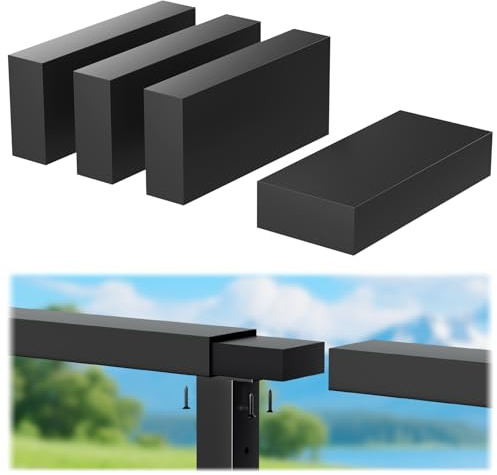 Gyykzz 4 Pack Black Extension Connector for Stainless Steel Flat Handrail