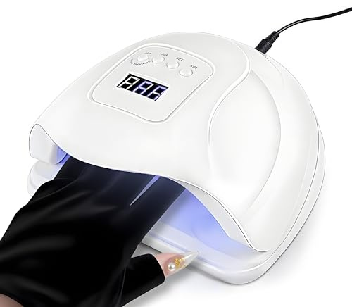 UV-lampa för gelnaglar 120 W lampa naglar för gelnagellack med manikyrhandskar LED nagellampa UV nageltork nagellack torkare bilsensor, med 4 timer, 36 lamppärlor