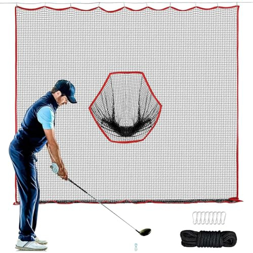 Golf Ball Net, Golf träffar sportnät 10x10 ft | för tung serviceträning, dansbarriär för golfare som kör solbränna swing