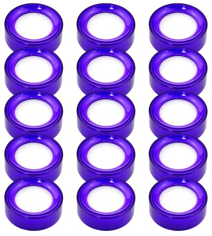 Mipcase 15 Piezas Humedecedor de Dedos con Esponja Transparente Morado Cubeta Resistente y Lavable para Contar Dinero Sellar Sobres y Manipular Documentos Oficina