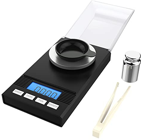 ERYUE Professionell Precisions Digital MilligramvåG med LCD-skärm, Elektronisk MinivåG för Guld och Smyckevägning, 50 G Kapacitet för Köksprylar