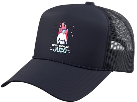 Judo Saying Outfit Clothing Gift Men Women Trucker Hat with Adjustable Mesh Back, Navy Blue