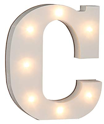 Out of the blue, Lettera luminosa, C, in legno, con 7 LED