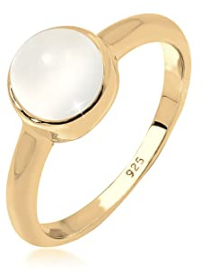 Elli Ring Damen Solitär mit Mondstein 925 Silber (62)