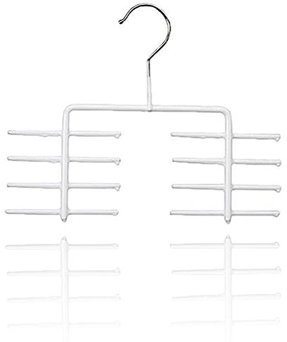 MAWA 1 Stück Krawattenhalter mit Anti-Rutsch Beschichtung, platzsparende und rutschfeste Accessoirebügel, Platz für insgesamt 16 Krawatten, 25 cm, Weiß