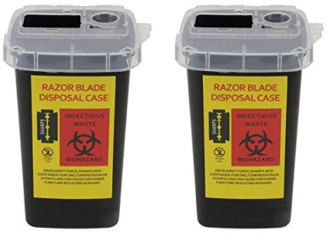 LALAFINA Conservar Recambios De Cuchillas De Afeitar 2PCS Dispenser Case Sharps Disposición Disposición de de Eliminación de Afilados de RAZOR BANCO Conservar Recambios De Cuchillas De Afeitar